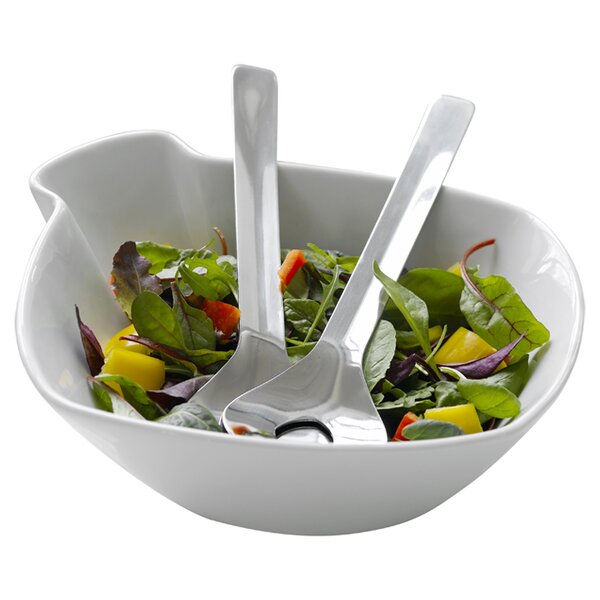 ClearAmbient Salatschüssel mit Servierbesteck aus Edelstahl Wayfair de